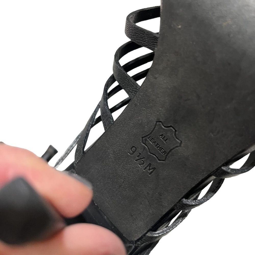 Tory Burch Cuba Caged Black Leather Heels Size 9.5 4” Stiletto Heels - Picture 9 of 9